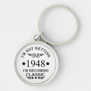Personalized vintage 75th birthday  keychain