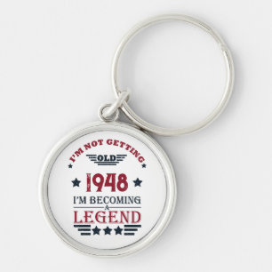 Personalized vintage 75th birthday keychain