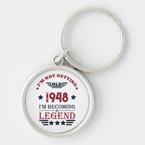 Personalized vintage 75th birthday keychain