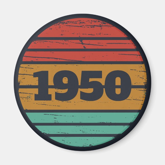 Personalized vintage 75th birthday magnet (Front)