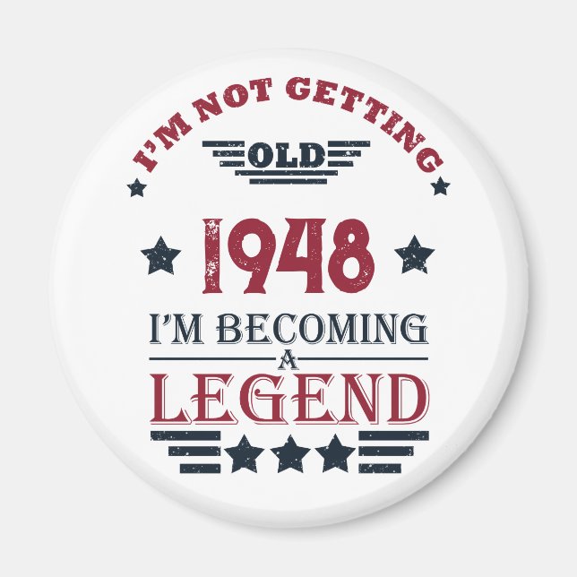 Personalized vintage 75th birthday magnet (Front)