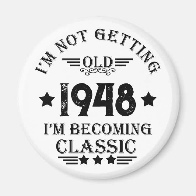 Personalized vintage 75th birthday  magnet (Front)