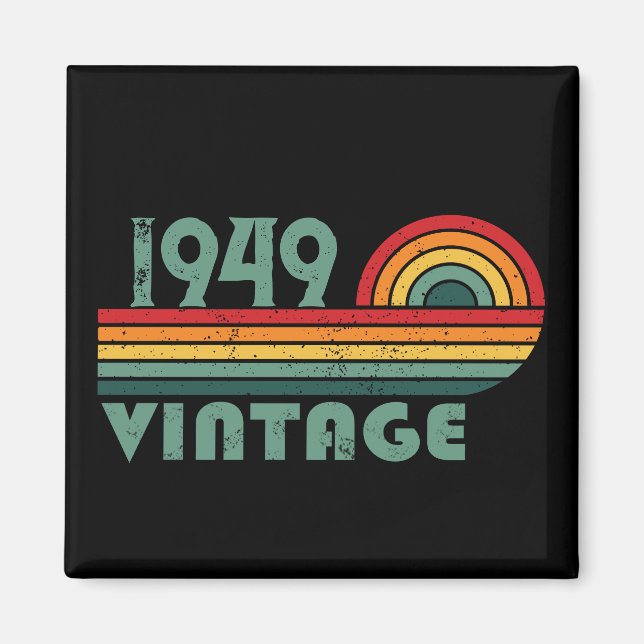 Personalized vintage 75th birthday magnet (Front)