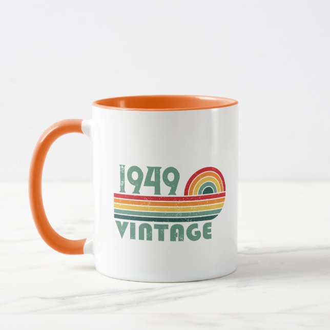 Personalized vintage 75th birthday mug (Left)