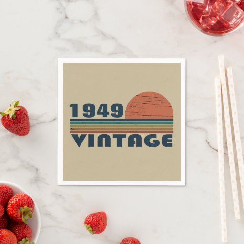 Personalized vintage 75th birthday napkins
