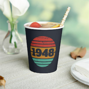 personalized vintage 75th birthday paper cups