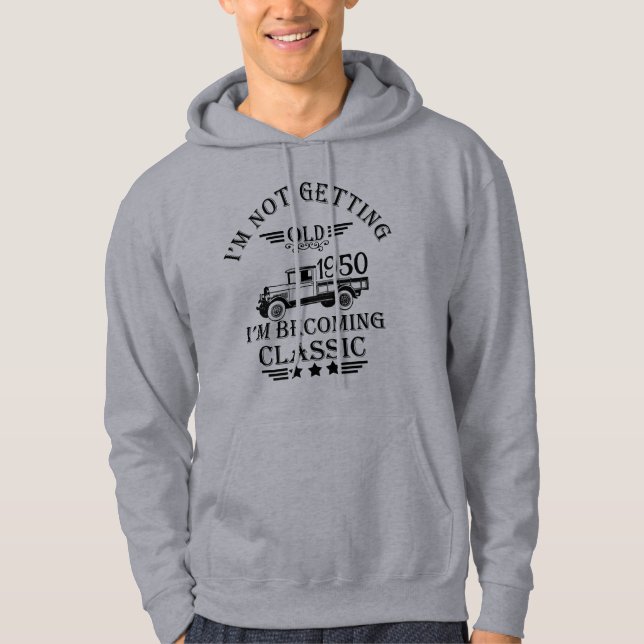Personalized vintage 75th birthday party hoodie (Front)