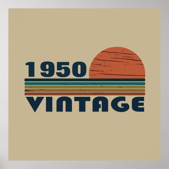 Personalized vintage 75th birthday poster (Front)