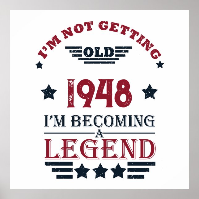 Personalized vintage 75th birthday poster (Front)