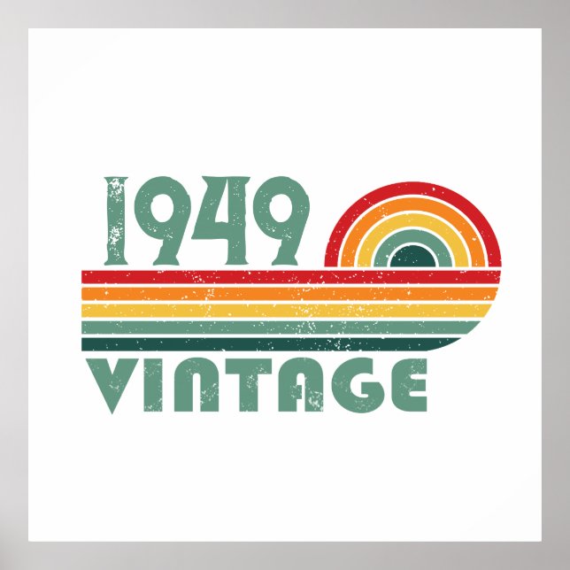 Personalized vintage 75th birthday poster (Front)