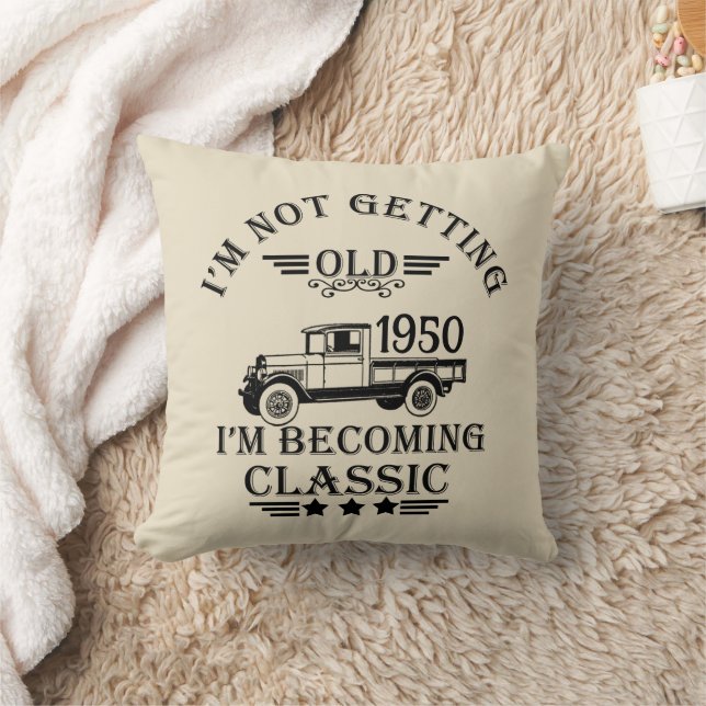 Personalized vintage 75th birthday throw pillow (Blanket)
