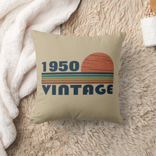 Personalized vintage 75th birthday throw pillow (Blanket)