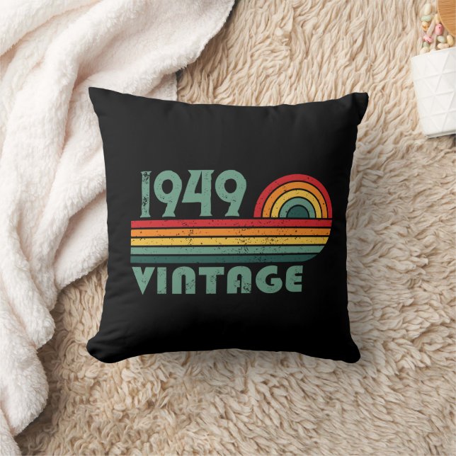 Personalized vintage 75th birthday throw pillow (Blanket)