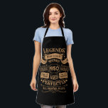 Personalized vintage 75th birthday whiskey themed apron<br><div class="desc">Make your birthday special with this unique design. Add a touch of sophisticated elegance to your birthday celebration with our exquisite, one-of-a-kind designs. These graphics bring sophistication and originality to any product, creating a memorable and stylish gift. They are perfect for those who appreciate a touch of timeless glamour on...</div>