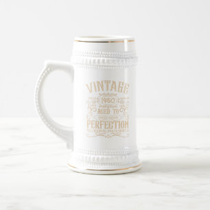 Personalized vintage 75th birthday whiskey themed beer stein