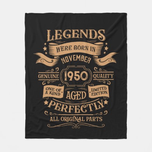 Personalized vintage 75th birthday whiskey themed fleece blanket