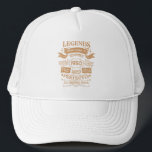 Personalized vintage 75th birthday whiskey themed trucker hat<br><div class="desc">Make your birthday special with this unique design. Add a touch of sophisticated elegance to your birthday celebration with our exquisite, one-of-a-kind designs. These graphics bring sophistication and originality to any product, creating a memorable and stylish gift. They are perfect for those who appreciate a touch of timeless glamour on...</div>