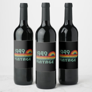 Personalized vintage 75th birthday wine label