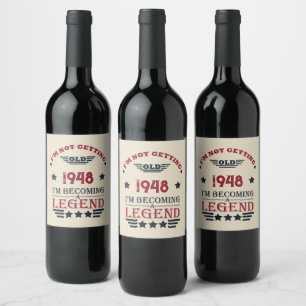 Personalized vintage 75th birthday wine label