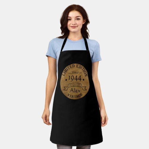 personalized vintage 80th birthday apron