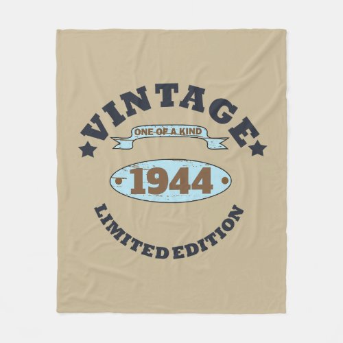 Personalized vintage 80th birthday fleece blanket