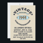 Personalized vintage 80th birthday gift invitation<br><div class="desc">You can add some originality with this limited edition, premium quality, and original, classy, retro, and vintage-looking birthday graphic design with a cool typography font. This is a great gift idea for men, women, husbands, wives, girlfriends, and boyfriends who will love this one-of-a-kind piece of art. The best unique and...</div>