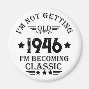 Personalized vintage 80th birthday gift magnet
