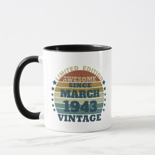 Personalized vintage 80th birthday gift mug