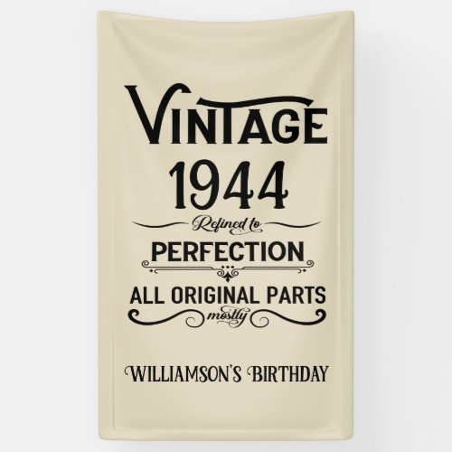 Personalized vintage 80th birthday gifts black banner
