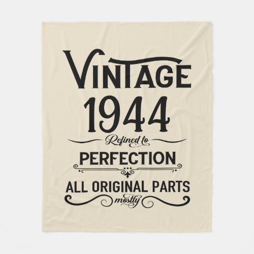 Personalized vintage 80th birthday gifts black fleece blanket