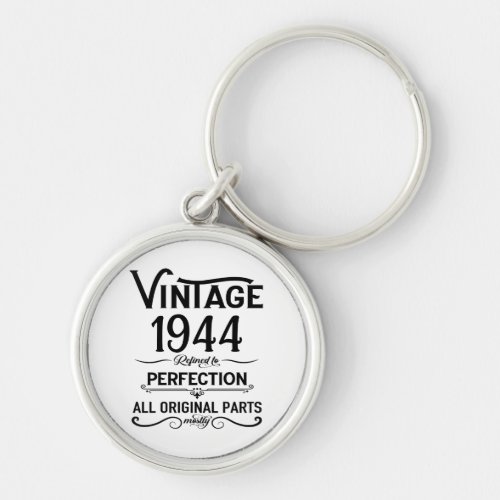 Personalized vintage 80th birthday gifts black keychain