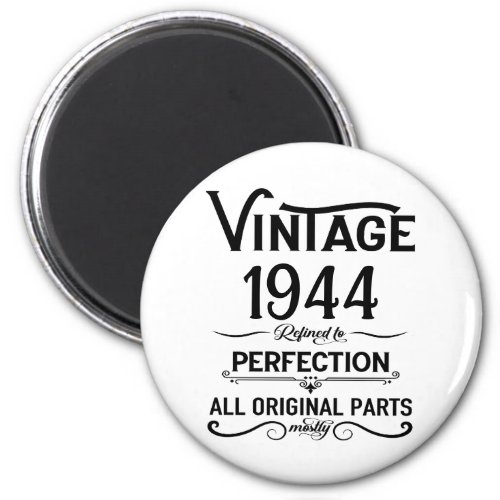 Personalized vintage 80th birthday gifts black magnet