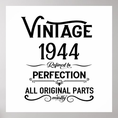 Personalized vintage 80th birthday gifts black poster