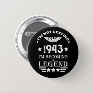 Personalized vintage 80th birthday gifts button