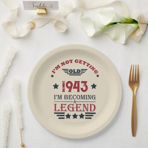 Personalized vintage 80th birthday gifts paper plates