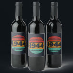 Personalized vintage 80th birthday gifts wine label<br><div class="desc">You can add some originality to your wardrobe collection with this vintage sunset graphic design with awesome typography font lettering, is a great gift idea for men, women, husbands, wife girlfriend, and a boyfriend who will love this one-of-a-kind artwork. The best amazing and funny holiday present for your happy birthday...</div>