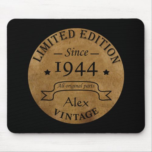personalized vintage 80th birthday mouse pad