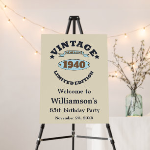 Personalized vintage 85th birthday party foam board