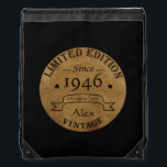 Personalized vintage 90th birthday gifts drawstring bag<br><div class="desc">You can add some originality with this limited edition, premium quality, and original, classy, retro, and vintage-looking birthday graphic design with a cool typography font. This is a great gift idea for men, women, husbands, wives, girlfriends, and boyfriends who will love this one-of-a-kind piece of art. The best unique and...</div>