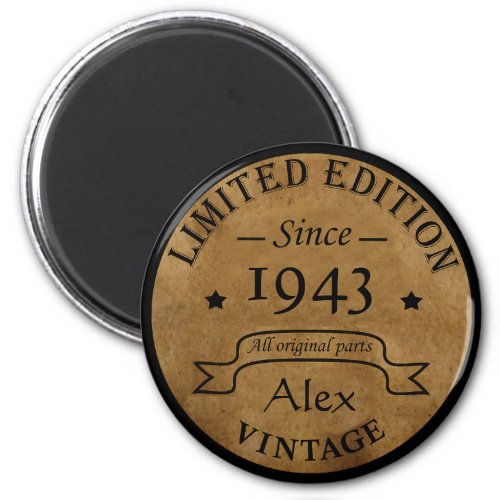 Personalized vintage 90th birthday gifts magnet