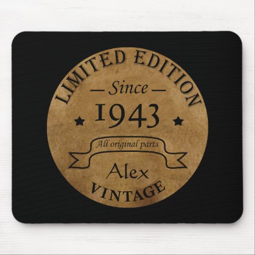 Personalized vintage 90th birthday gifts mouse pad