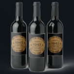 Personalized vintage 90th birthday gifts wine label<br><div class="desc">You can add some originality to your wardrobe collection with this vintage retro rustic graphic design with awesome typography font lettering, a great gift for men, women, husbands, wives, girlfriend, and a boyfriend who will love this one-of-a-kind artwork. The best and most fun holiday present for your happy birthday party....</div>