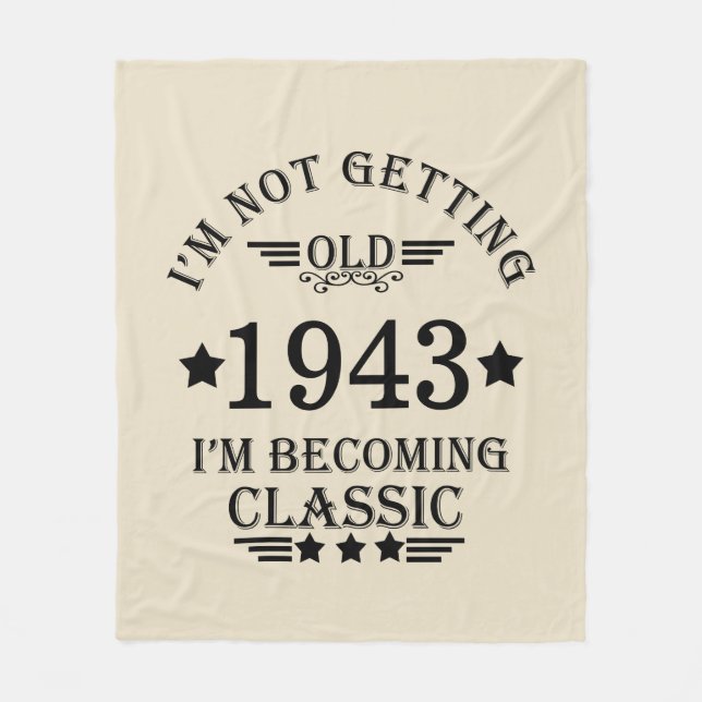 Personalized vintage 90th birthday party fleece blanket (Front)