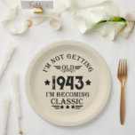 Personalized vintage 90th birthday party paper plates<br><div class="desc">Add some originality to your wardrobe with this vintage birthday graphic design featuring awesome typography font lettering. It's a great gift idea for men,  women,  husbands,  wives,  grandma,  and grandpa who will love this one-of-a-kind artwork. Perfect for a fun holiday present at your birthday party.</div>