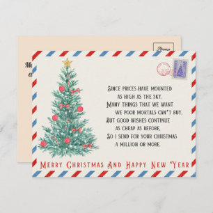 Personalized Vintage A Christmas Tree Holiday Card
