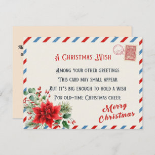Personalized Vintage A Christmas Wish Holiday Card