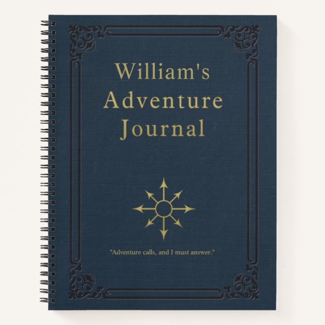 Personalized Vintage Adventure Journal (Front)