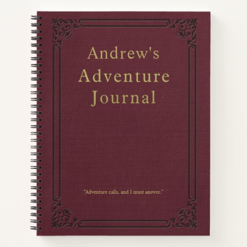 Personalized Vintage Adventure Journal
