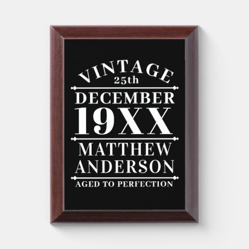 Personalized Vintage Aged to Perfection Award Plaque
