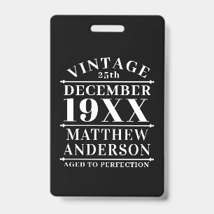Personalized Vintage Aged to Perfection Badge